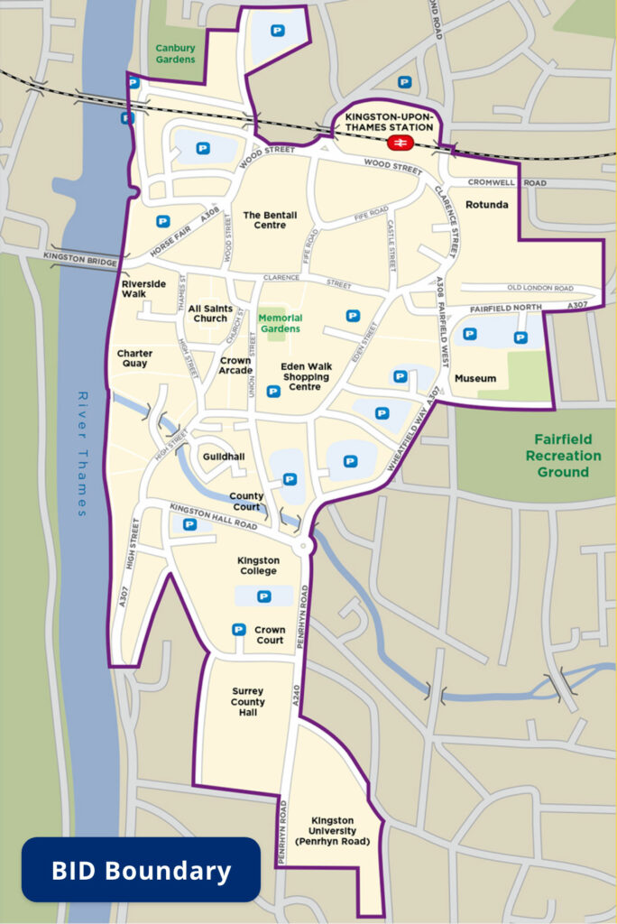 Kingston First BID Area Map 2024 BID Renewal 684x1024 